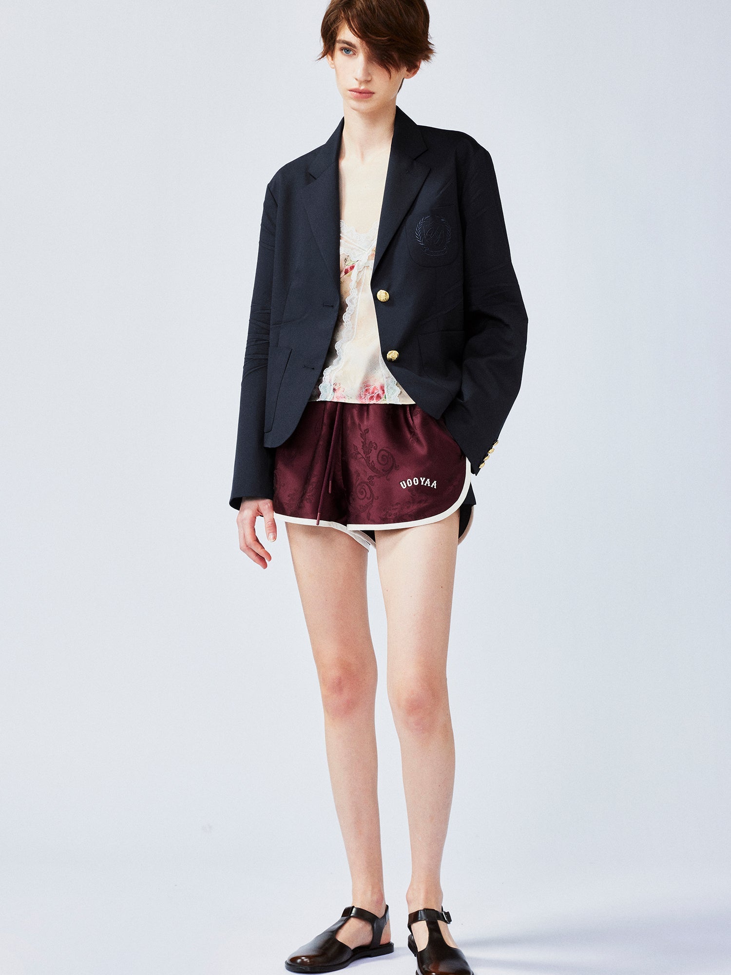 Pleated academy blazer