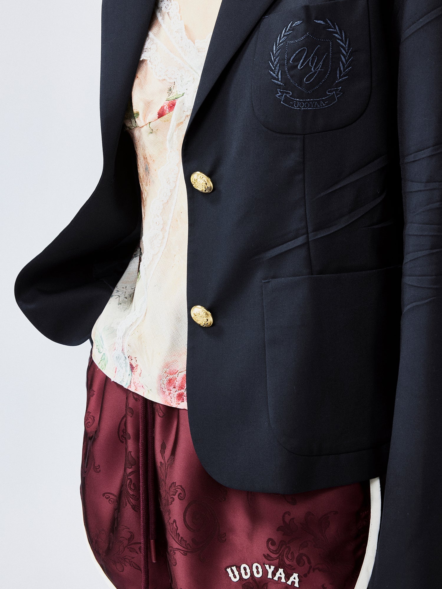 Pleated academy blazer