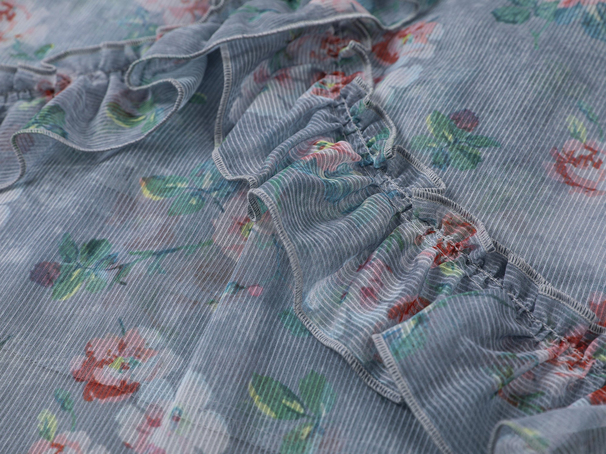 Romantic wallpaper floral suspender dress