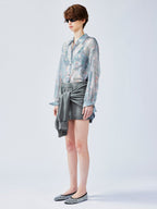 Waist-Tied sweatshirt skirt