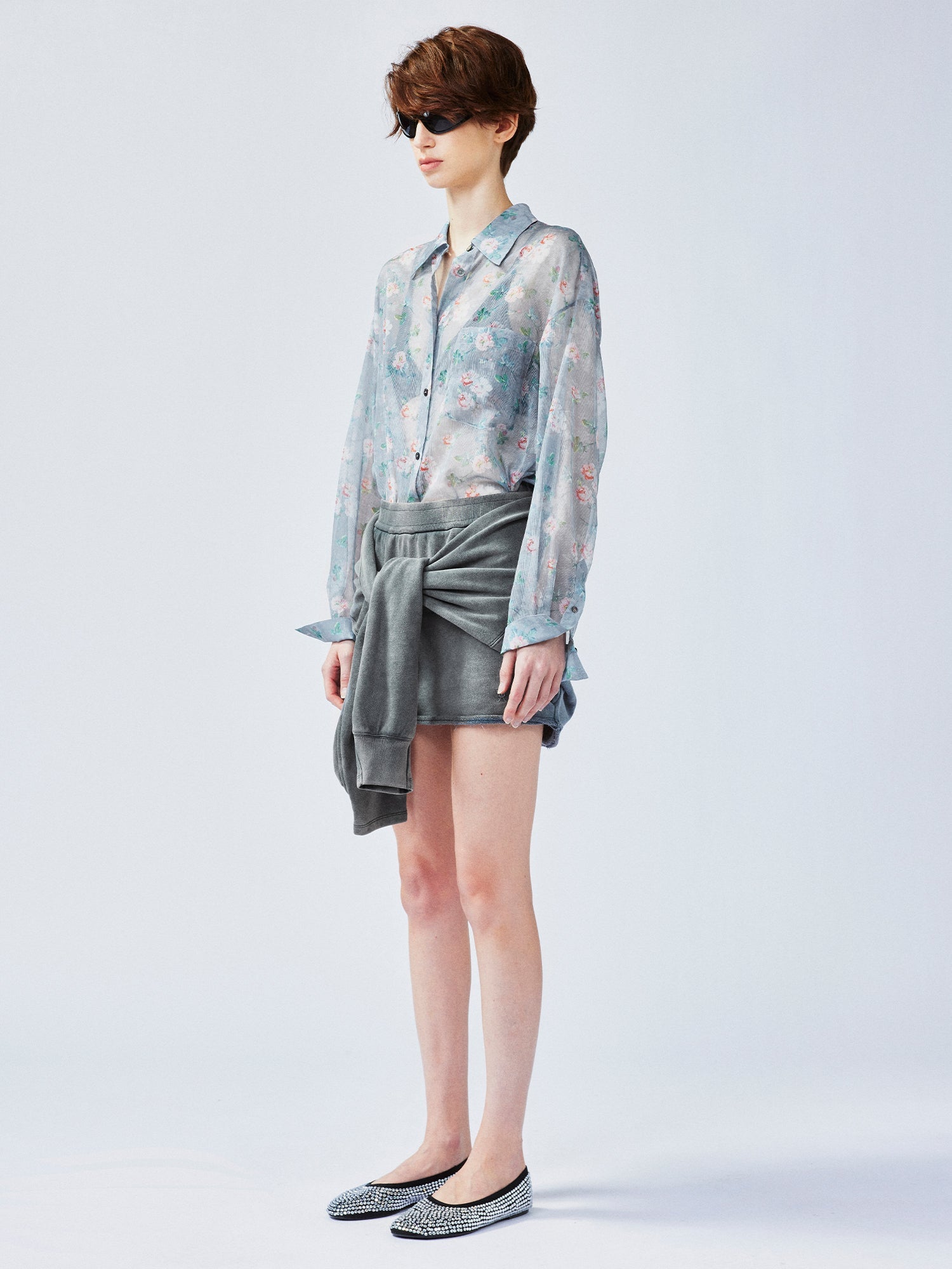 Waist-Tied sweatshirt skirt