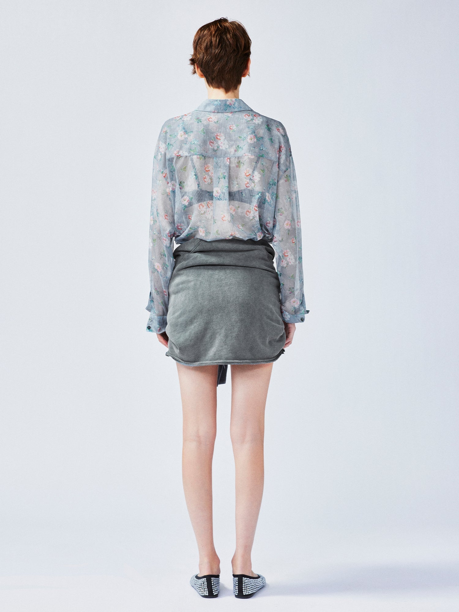 Waist-Tied sweatshirt skirt