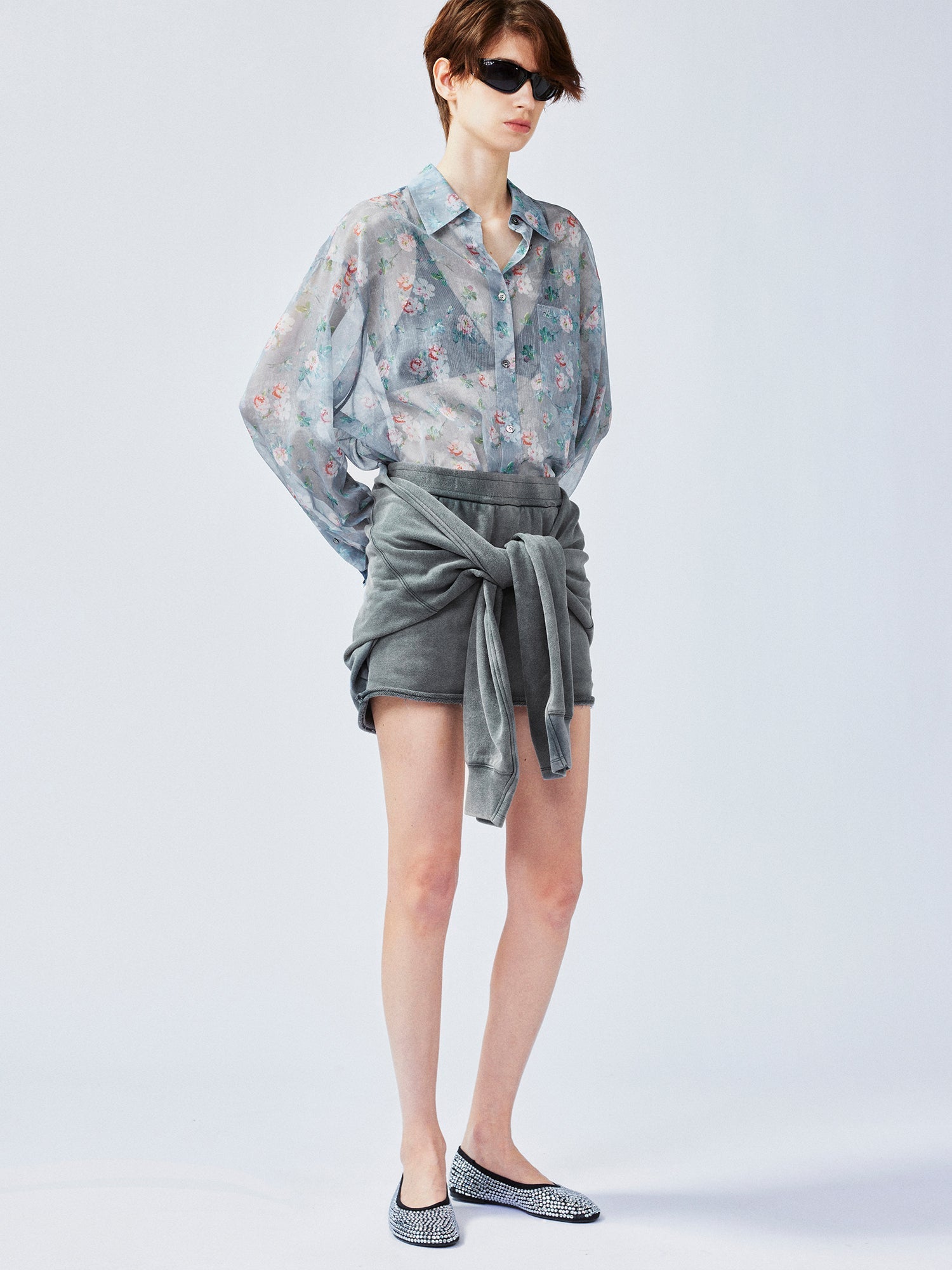 Waist-Tied sweatshirt skirt