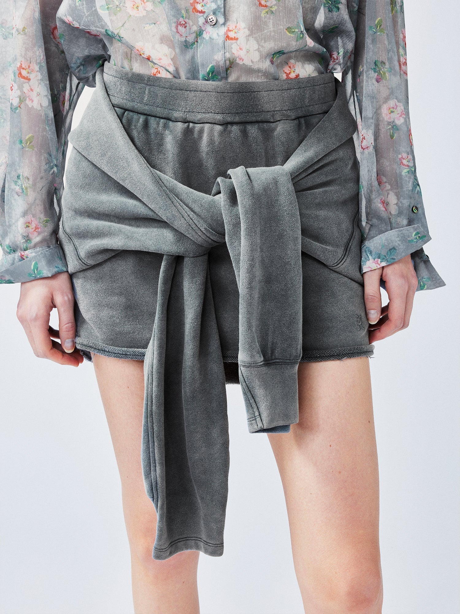 Waist-Tied sweatshirt skirt