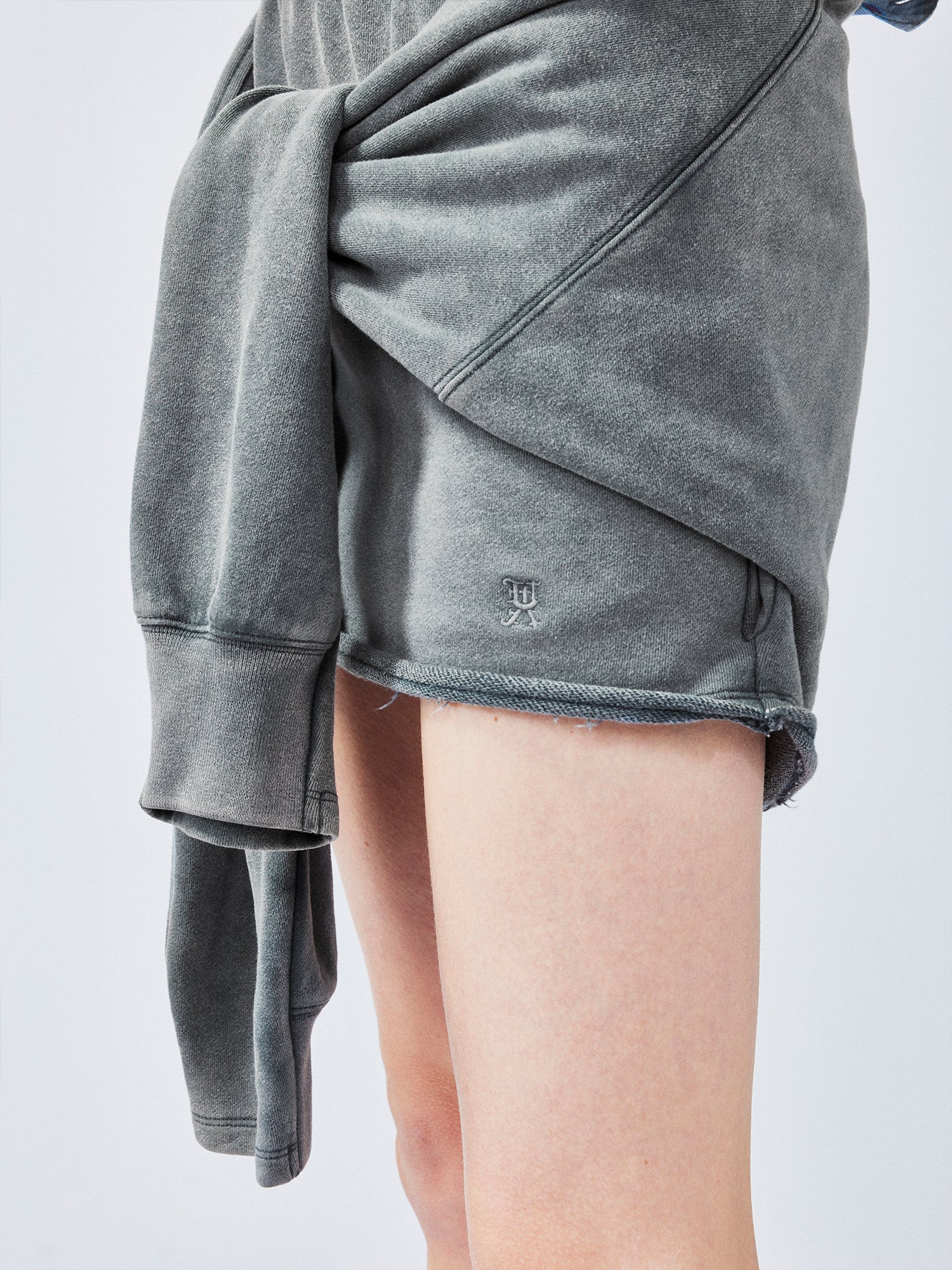 Waist-Tied sweatshirt skirt