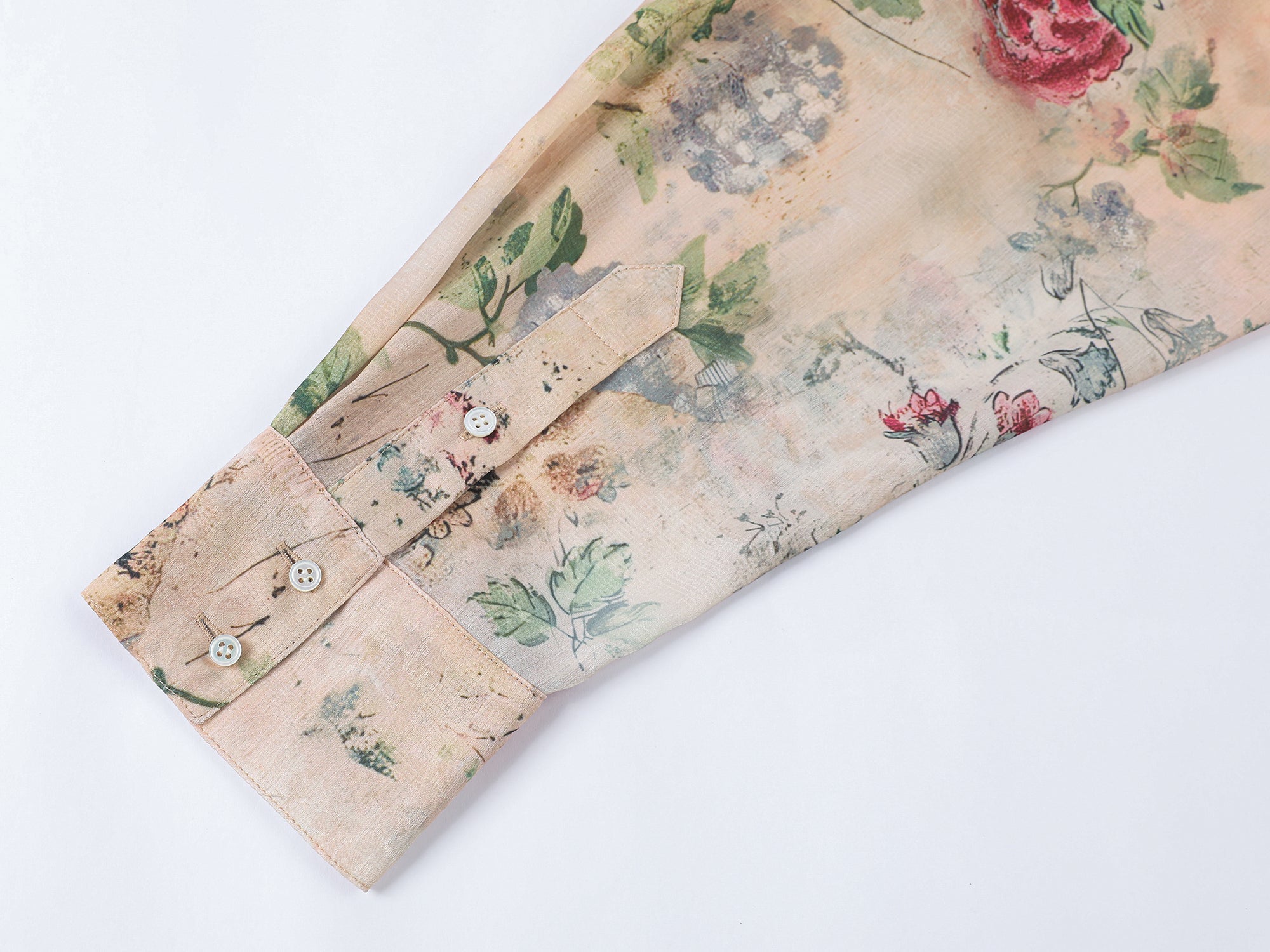 Vintage distressed wallpaper floral shirt