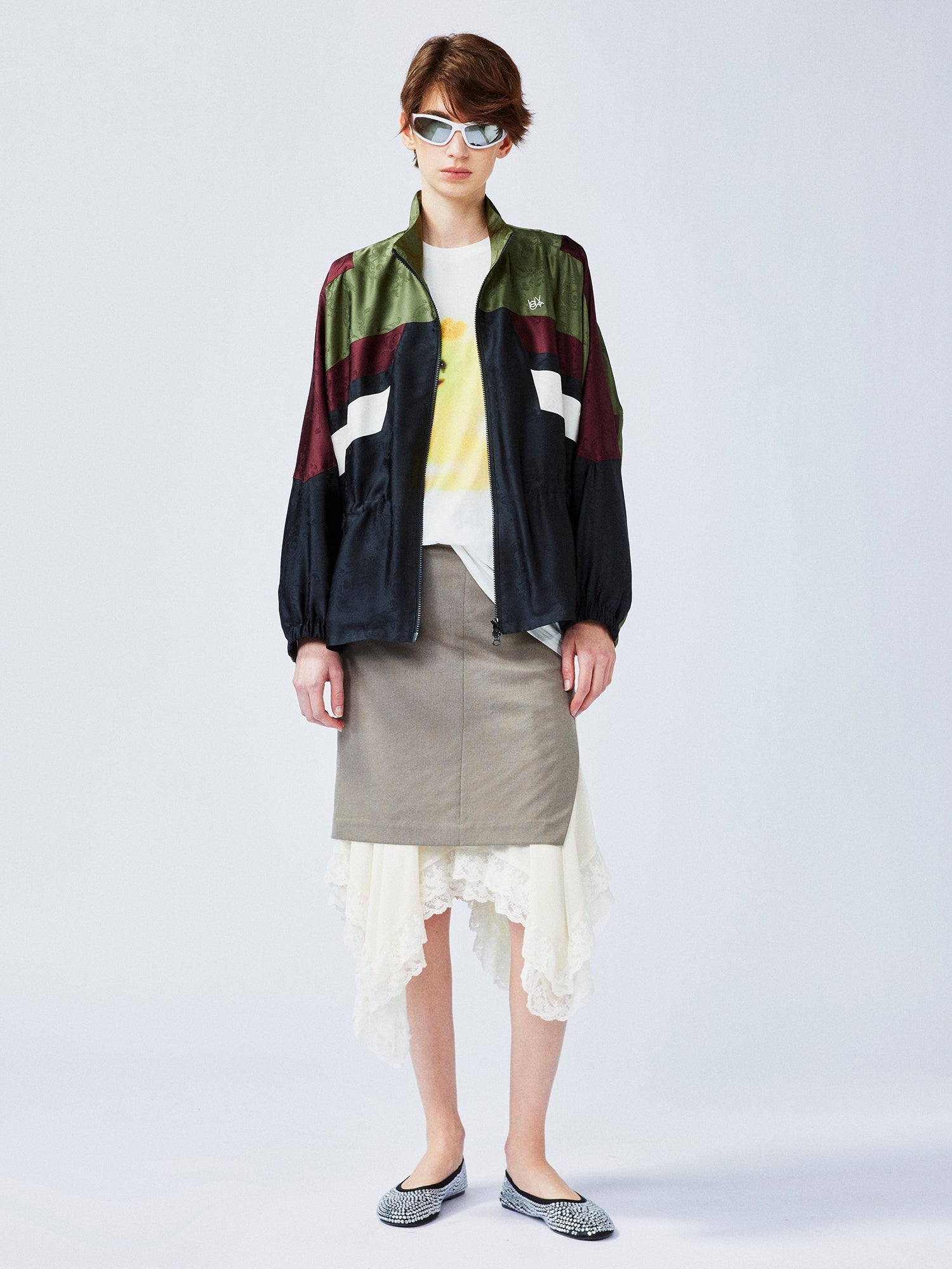 Satin jacquard sports jacket