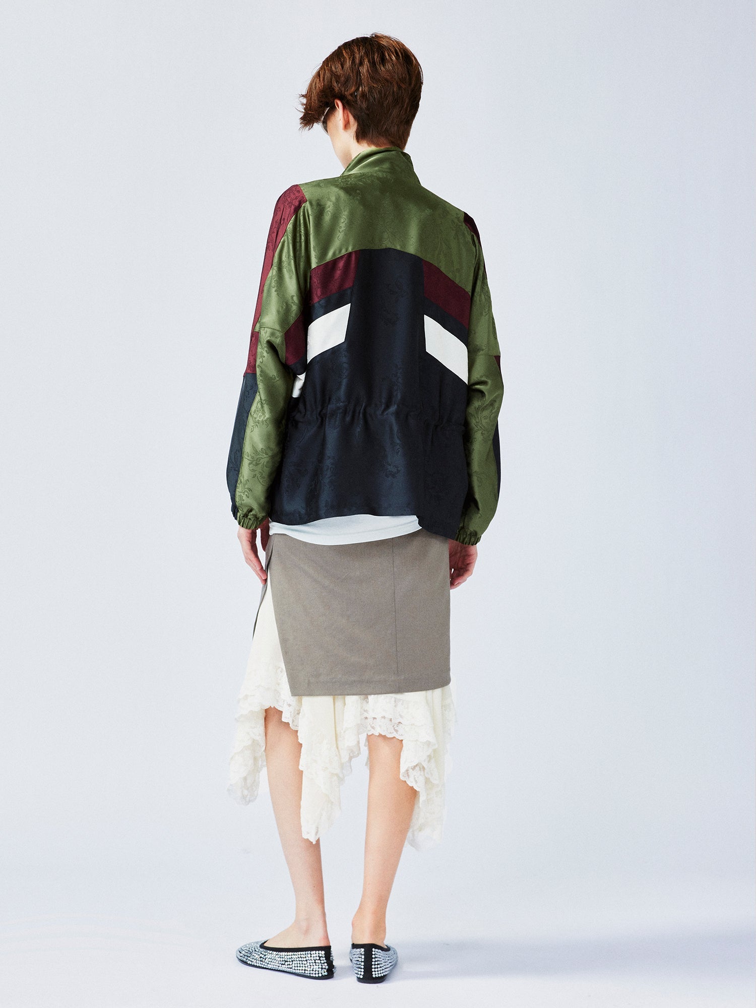 Satin jacquard sports jacket