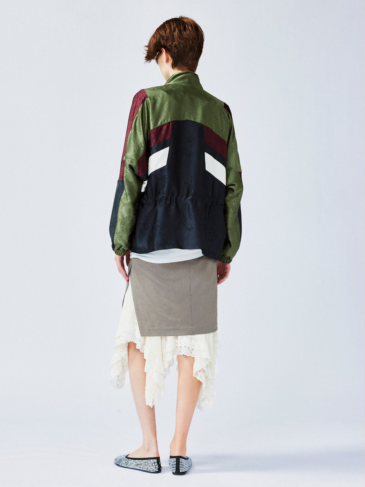 Satin jacquard sports jacket