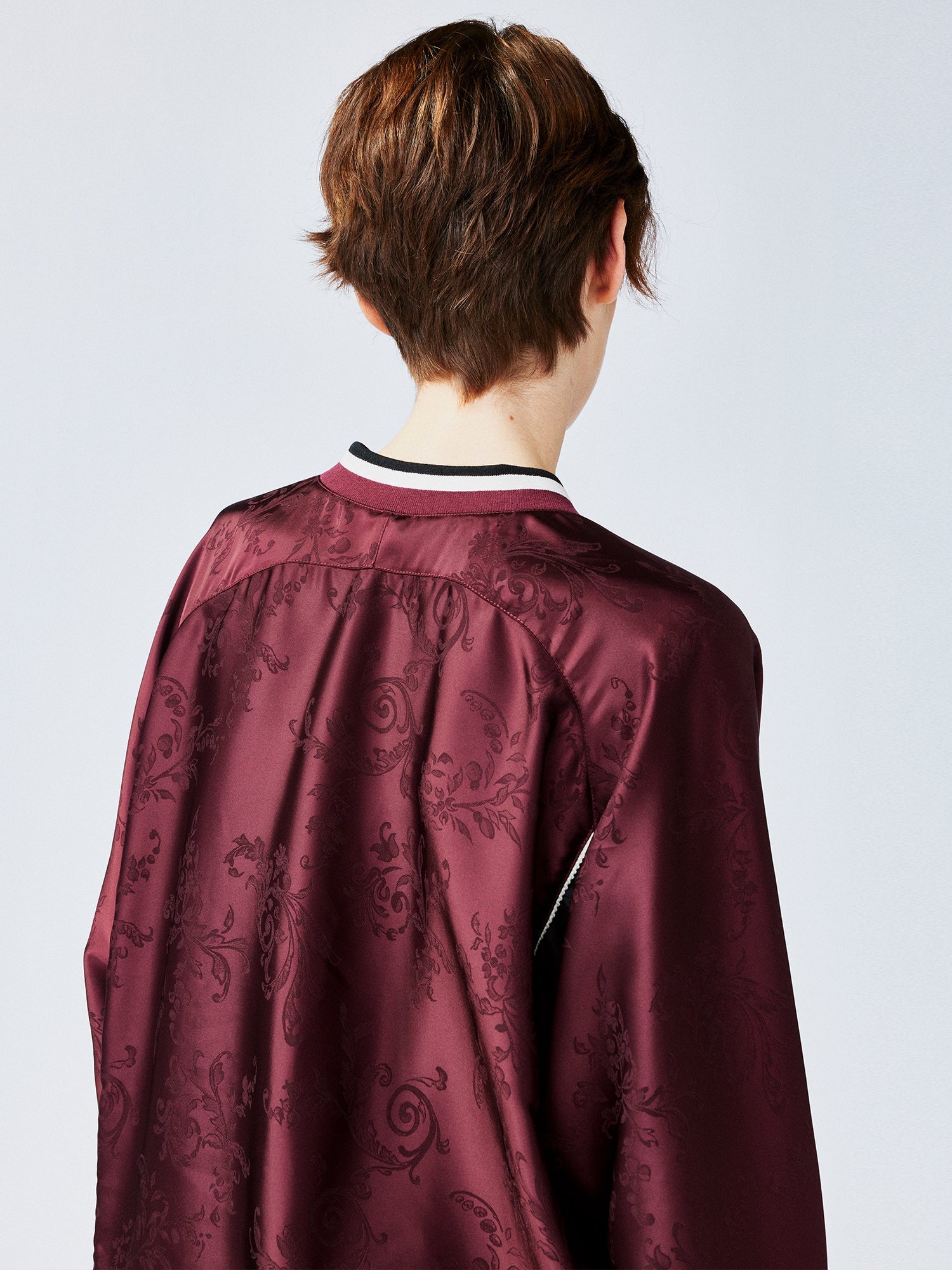 Satin jacquard sports pullover