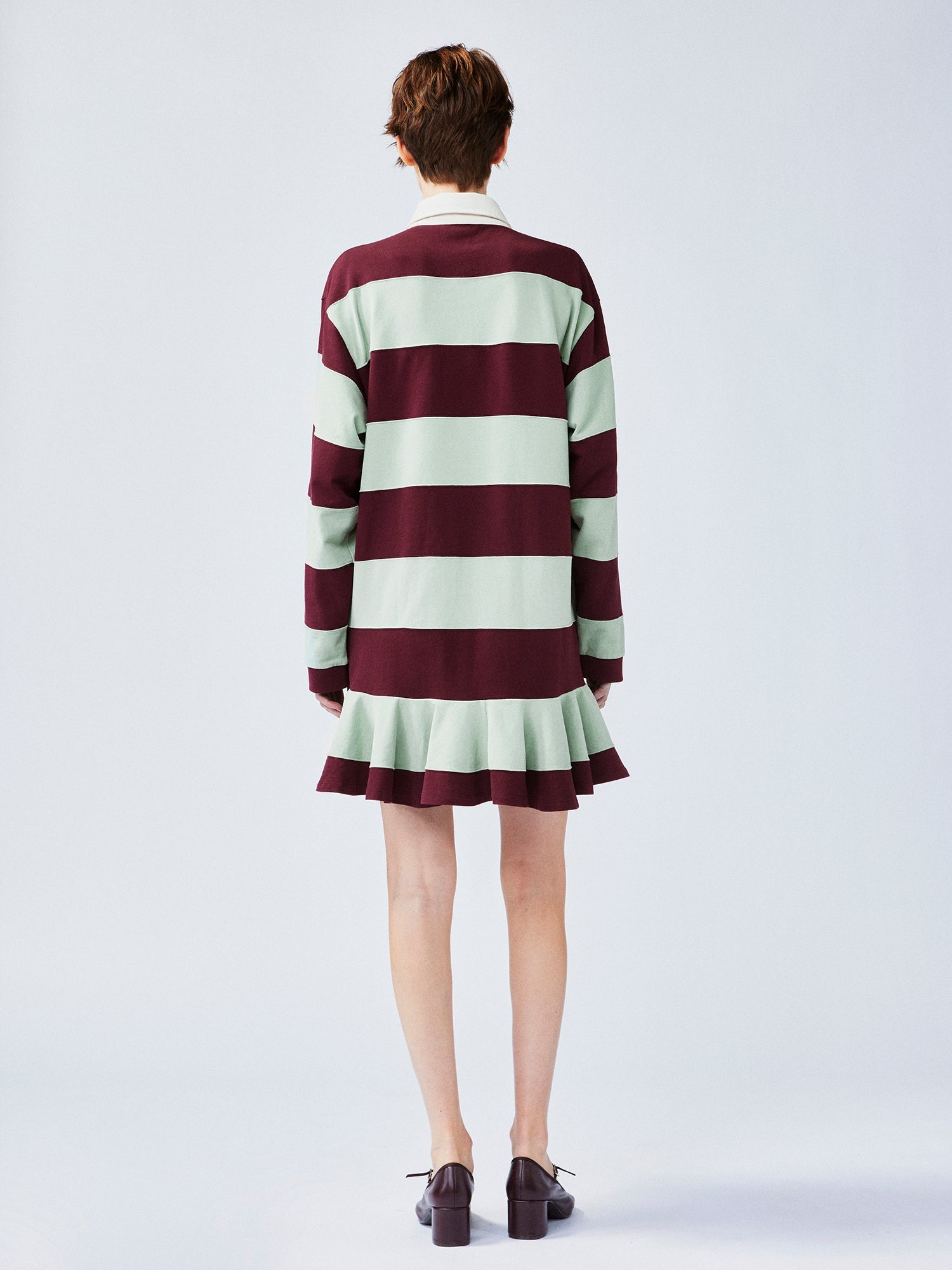Striped polo pleated dress