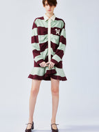 Striped polo pleated dress