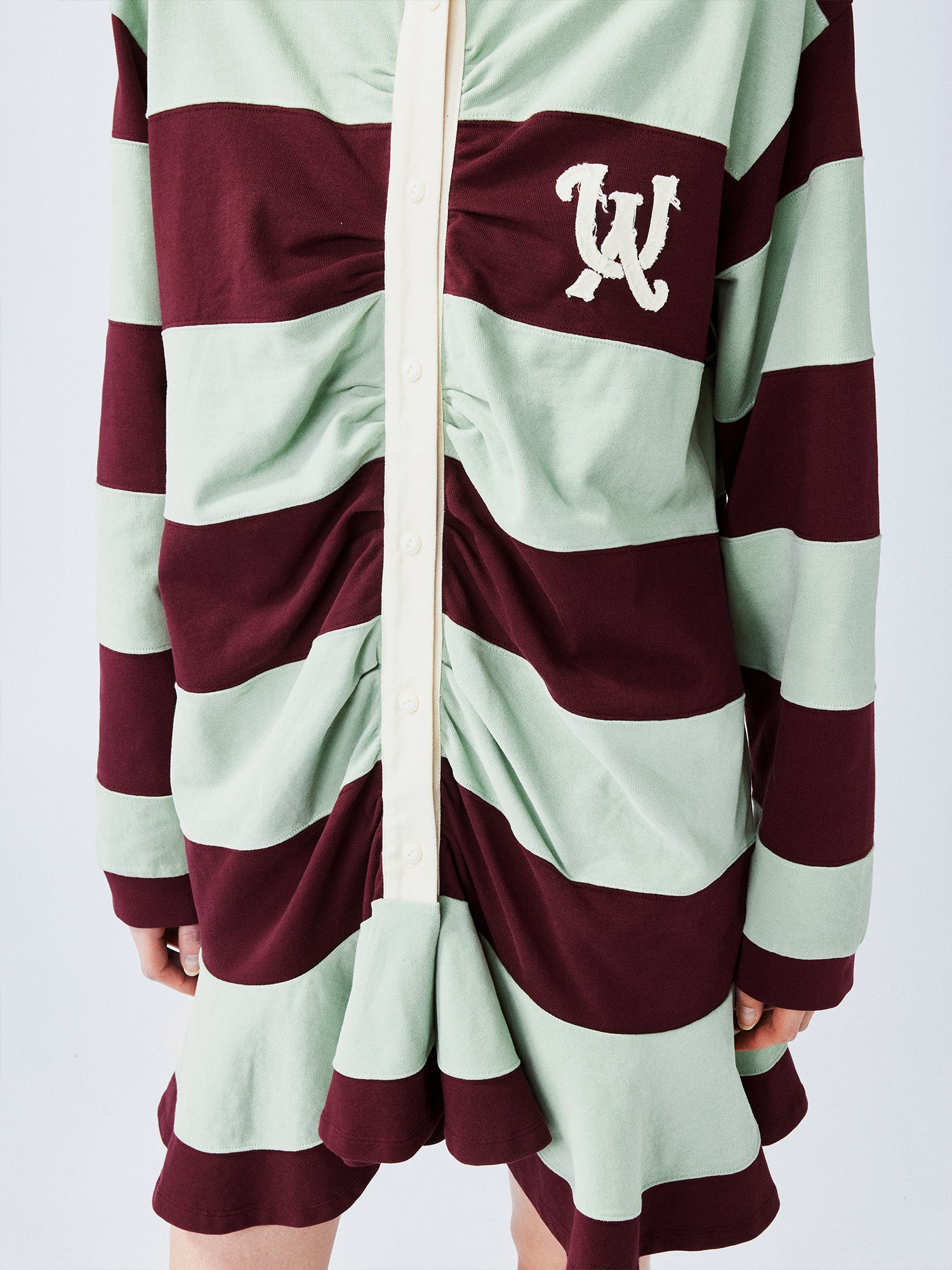 Striped polo pleated dress