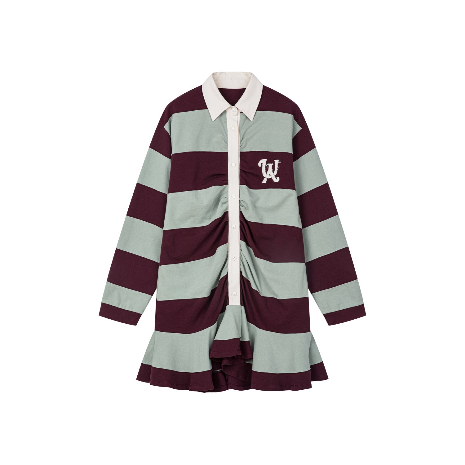 Striped polo pleated dress