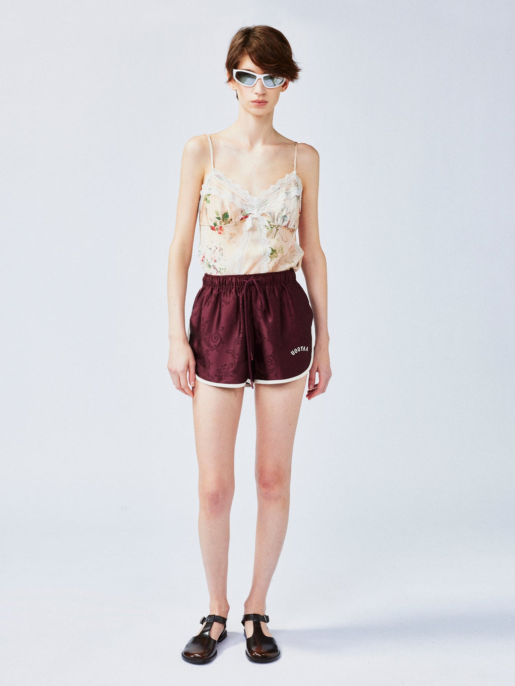 Satin jacquard sports shorts
