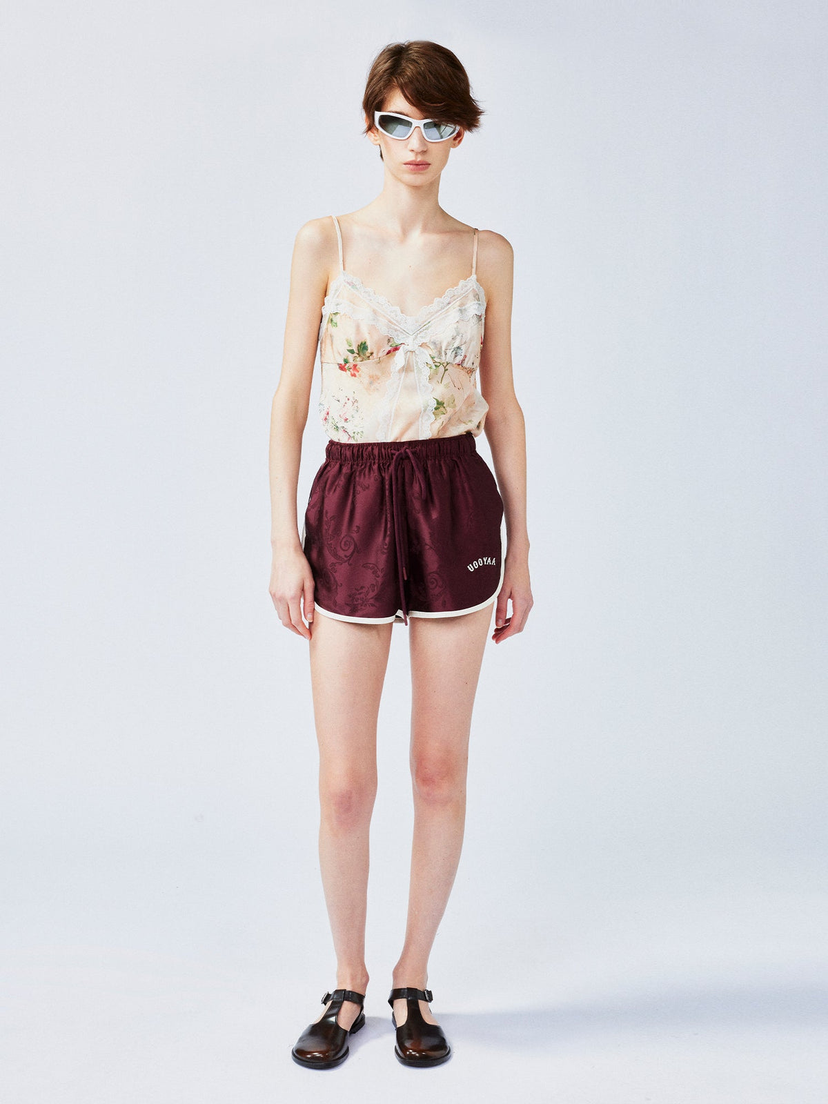 Satin jacquard sports shorts