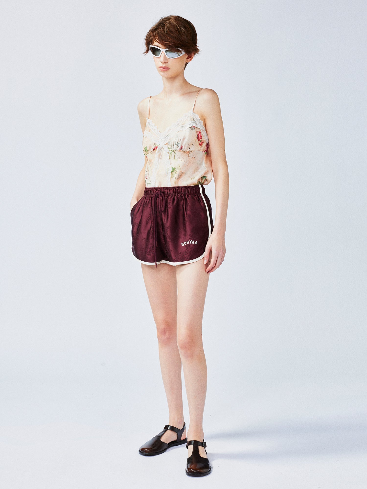 Satin jacquard sports shorts