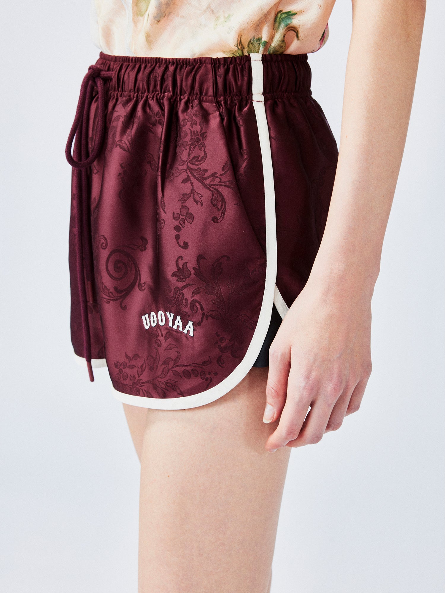Satin jacquard sports shorts