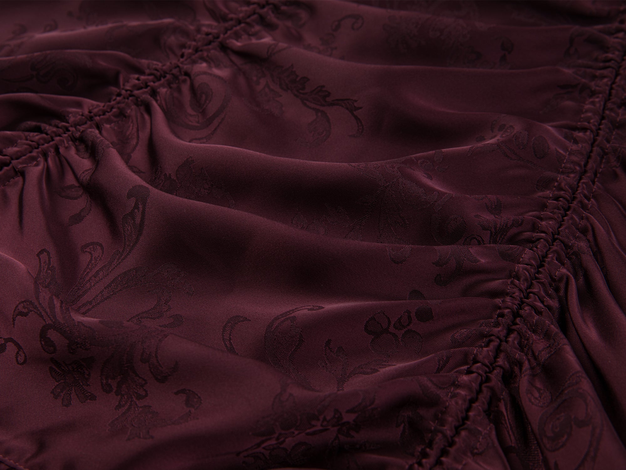 Satin jacquard draped skirt