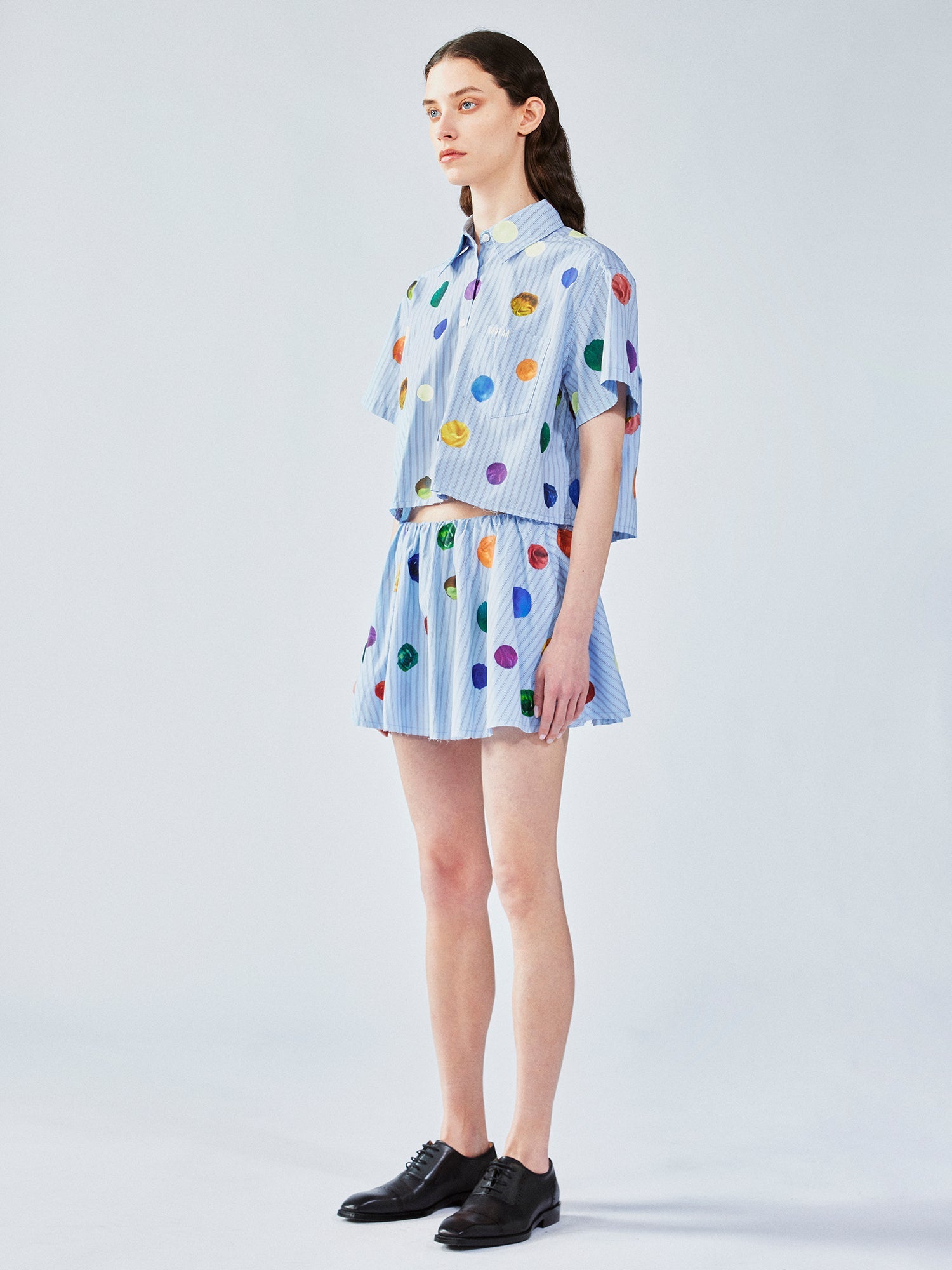 Painterly polka dot shirt