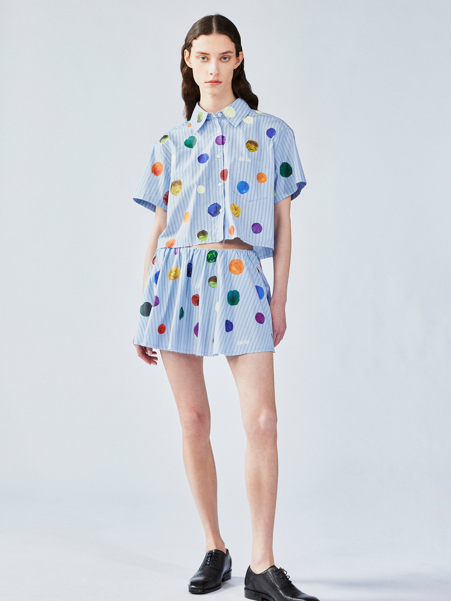 Painterly polka dot shirt