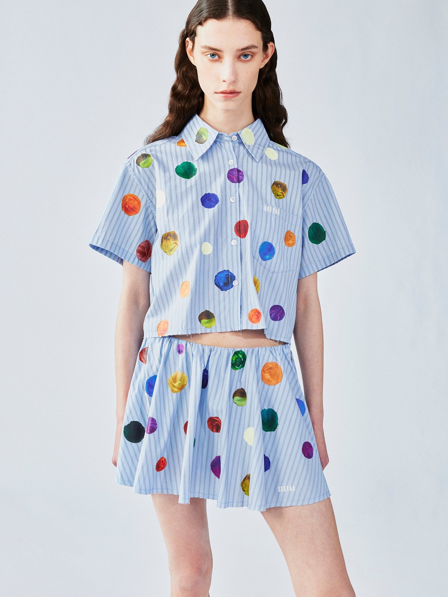 Painterly polka dot shirt