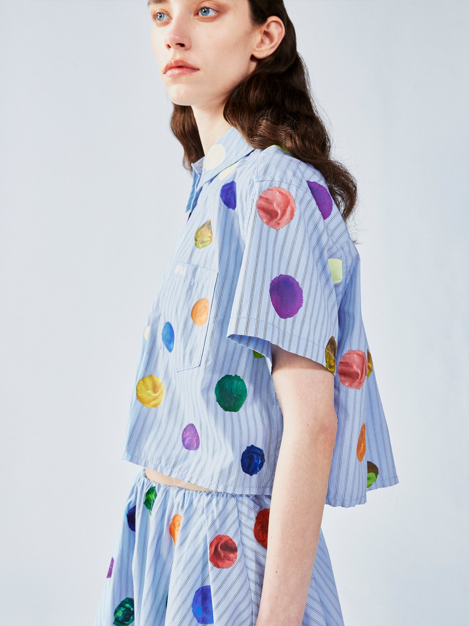 Painterly polka dot shirt