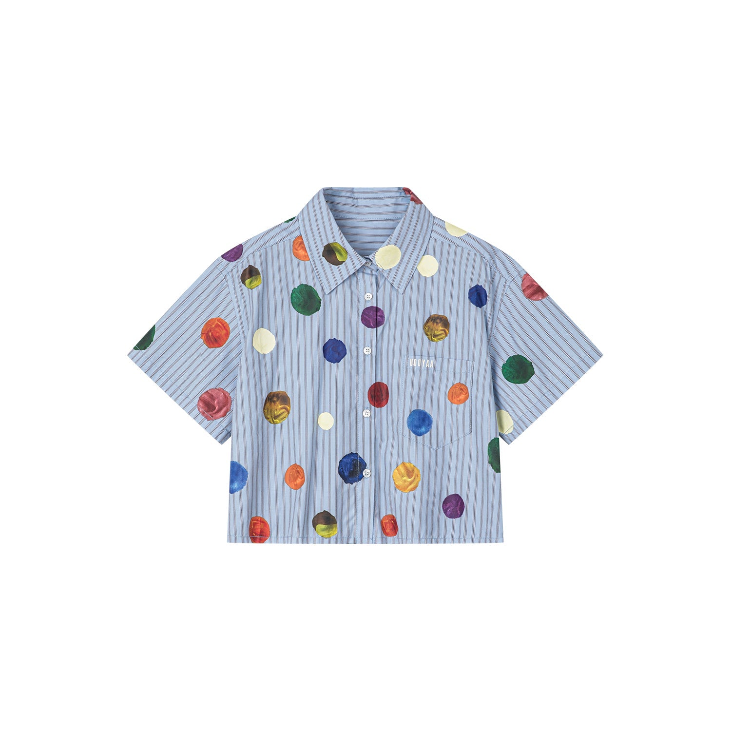 Painterly polka dot shirt