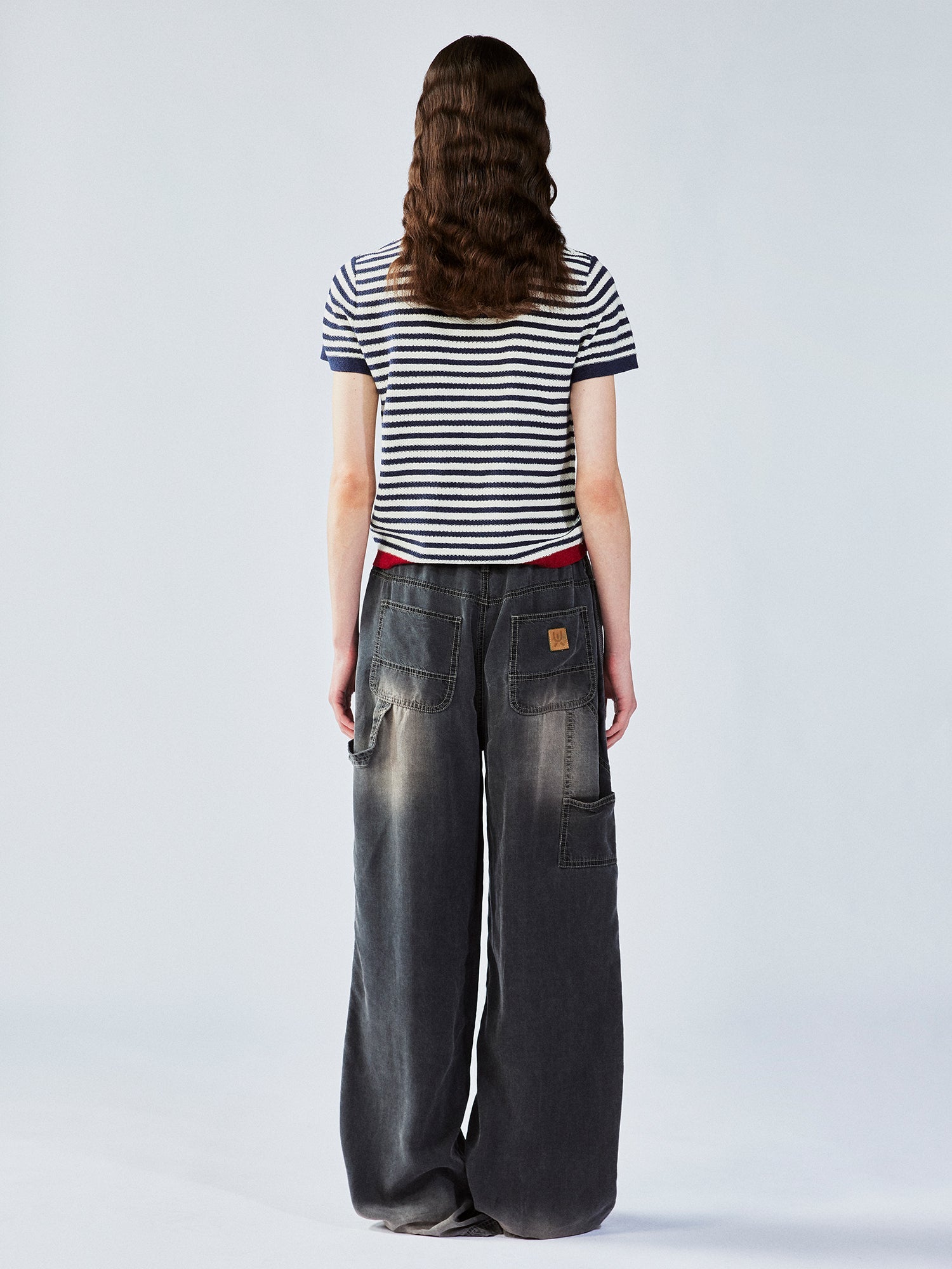 Nautical stripe knit T-shirt