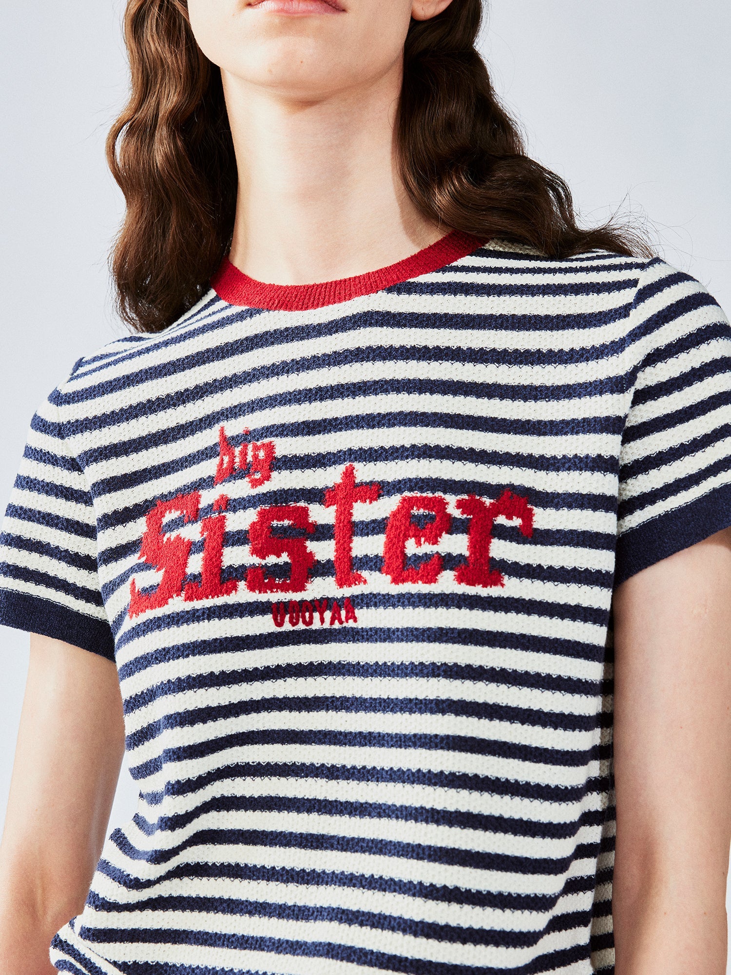 Nautical stripe knit T-shirt
