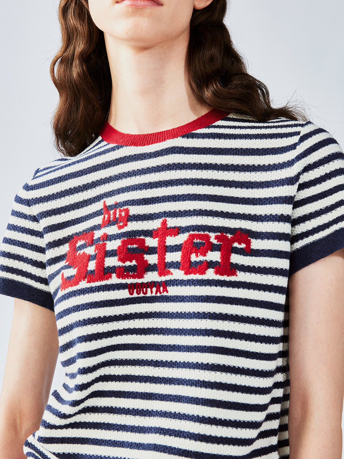 マリンストライプニットTシャツ