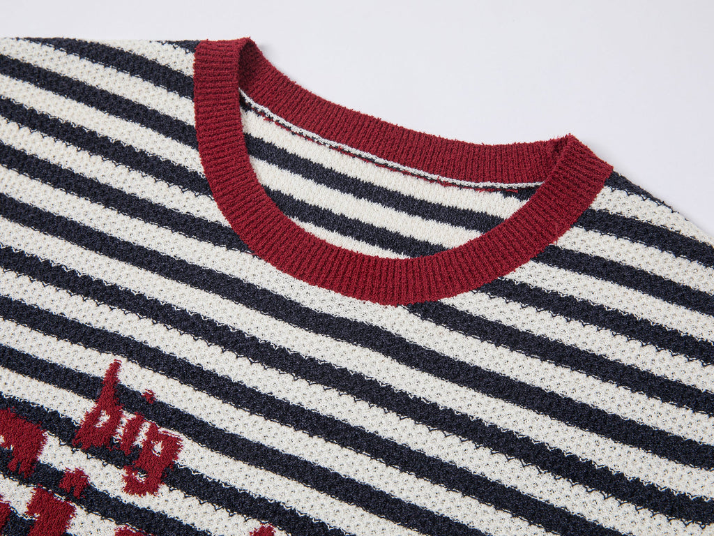 マリンストライプニットTシャツ
