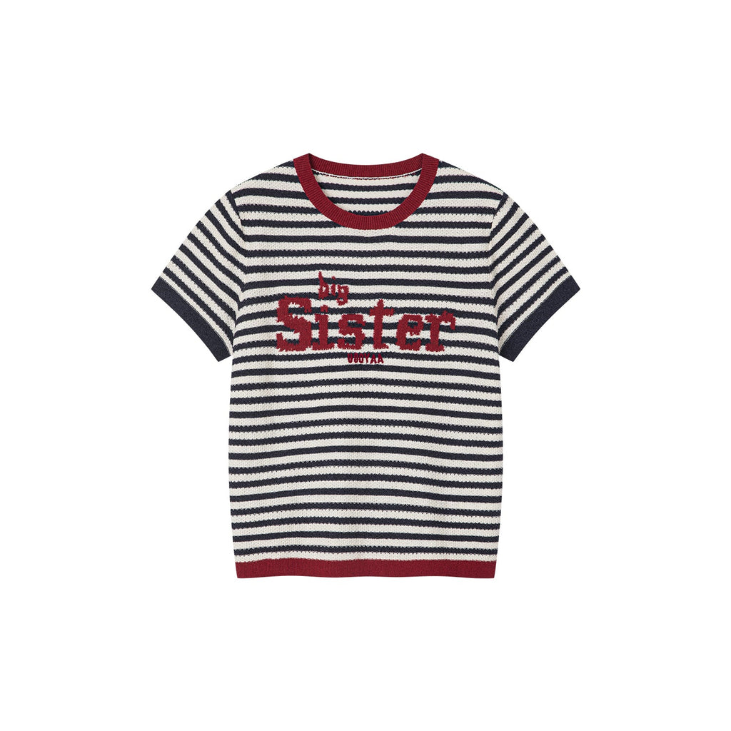 マリンストライプニットTシャツ