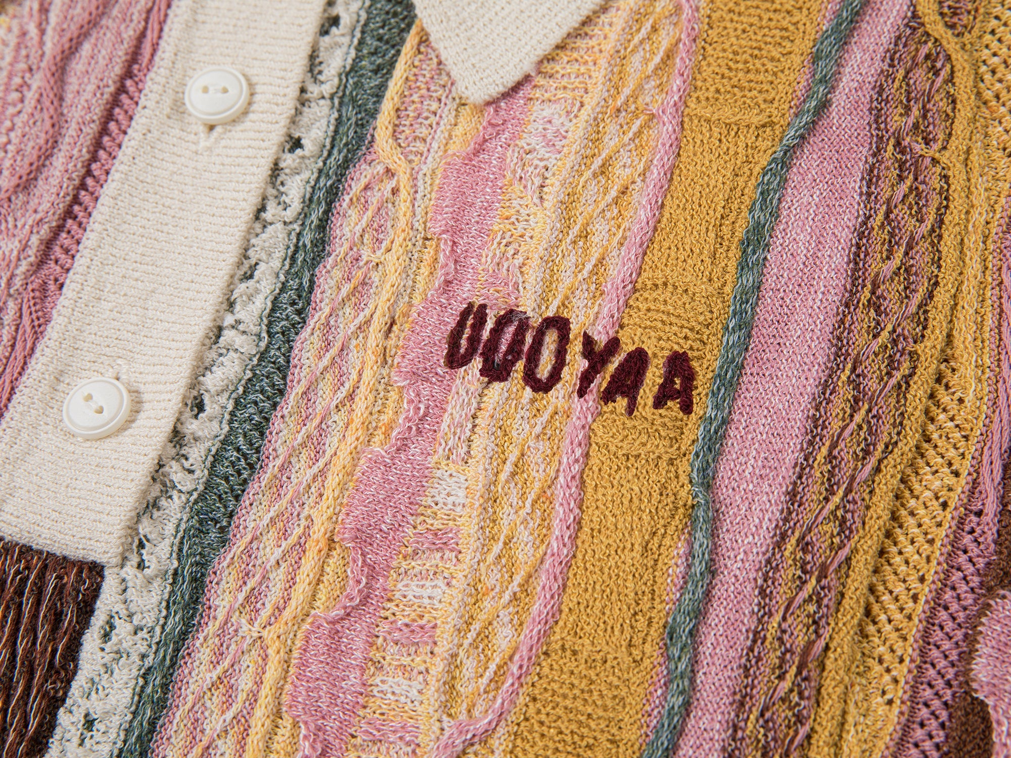 Retro ribbed polo knit T-shirt