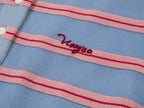ストライプポロニットTシャツ（ブルー）