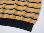 Striped polo knit T-shirt (yellow)