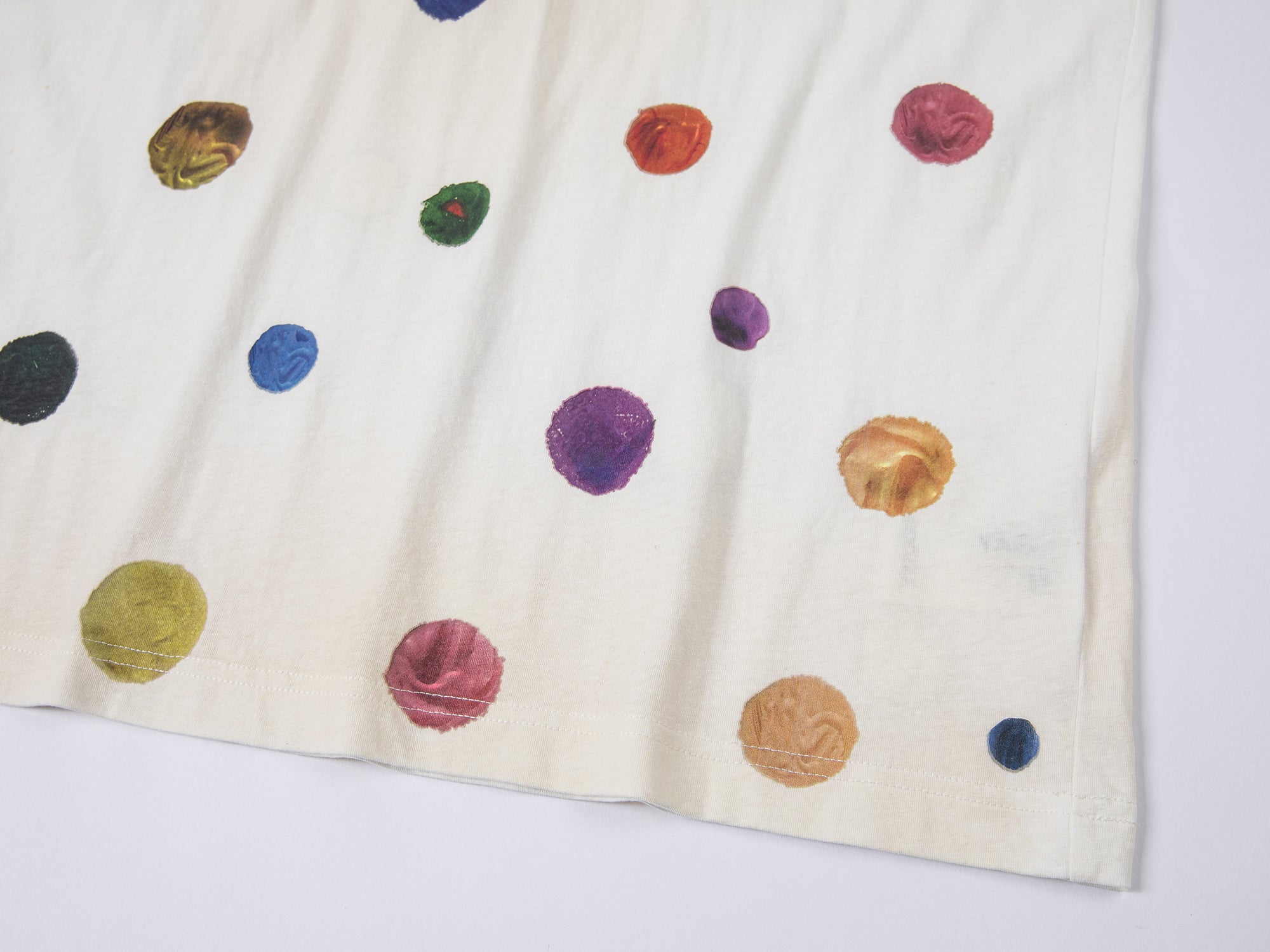 Painterly polka dot linen-cotton T-shirt