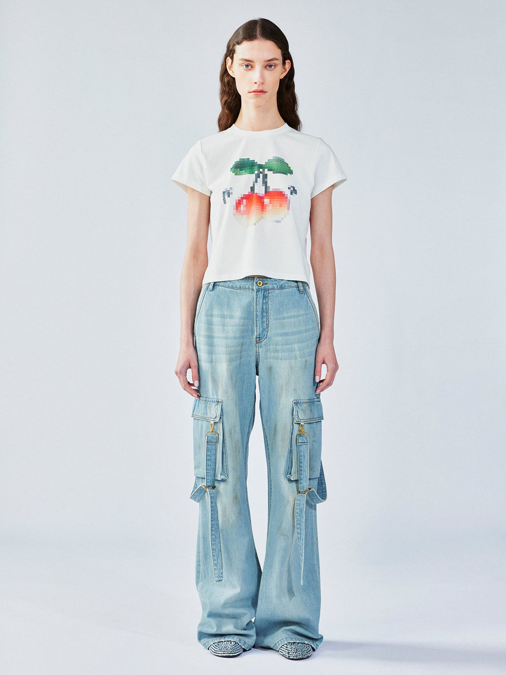 ピクセル化されたチェリーTシャツ