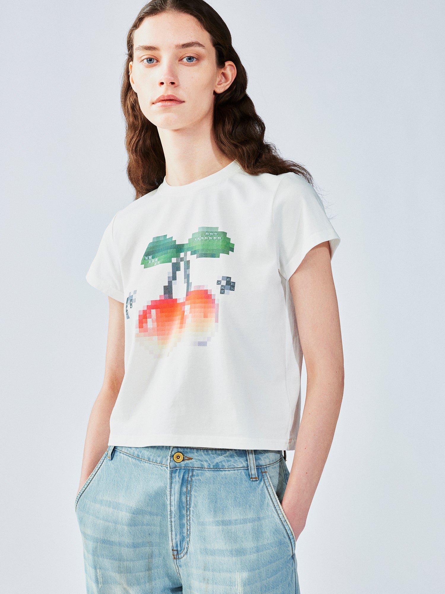 Pixelated cherry T-shirt
