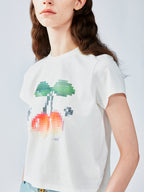 ピクセル化されたチェリーTシャツ