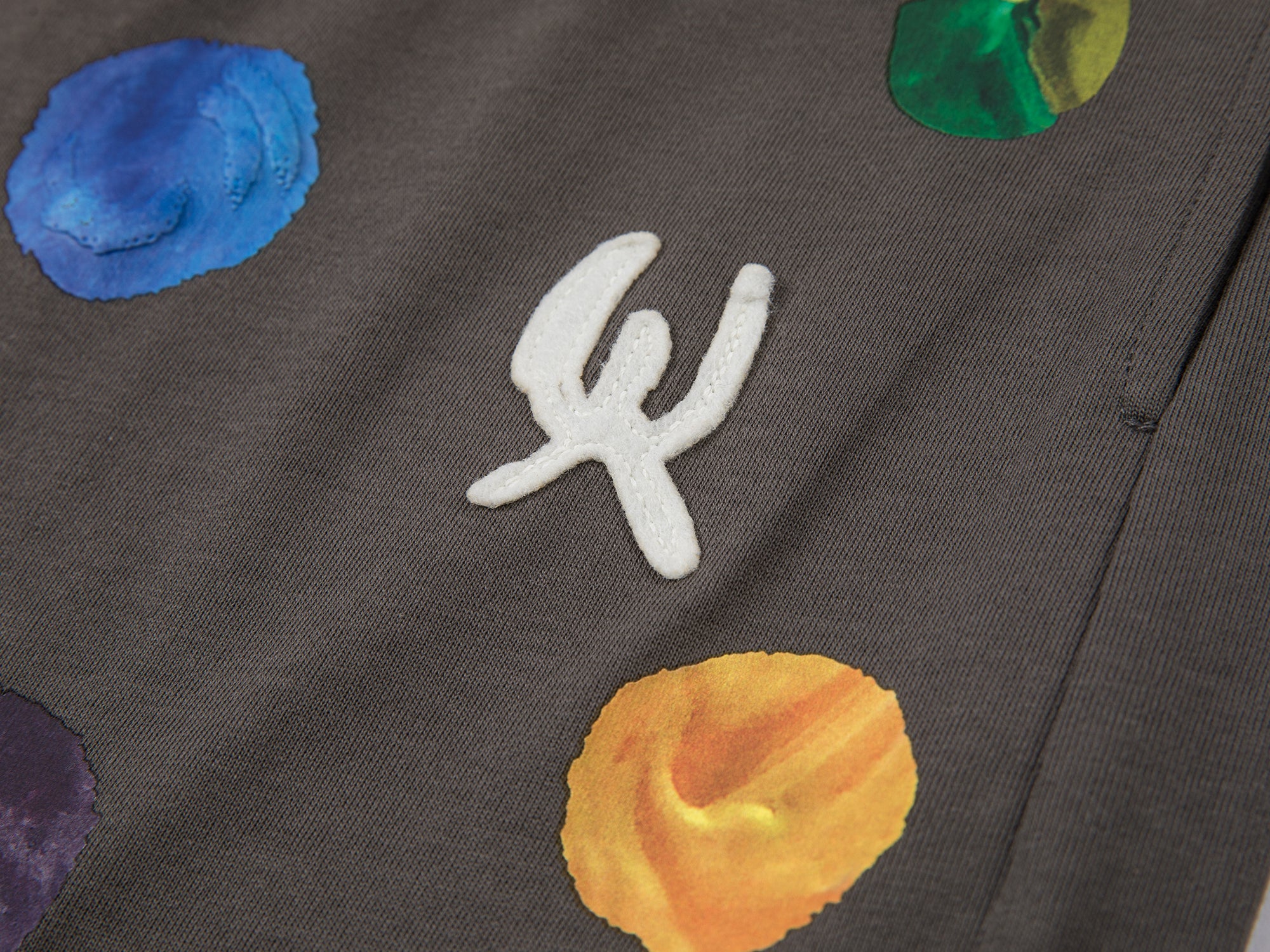 Painterly polka dot sweatpants