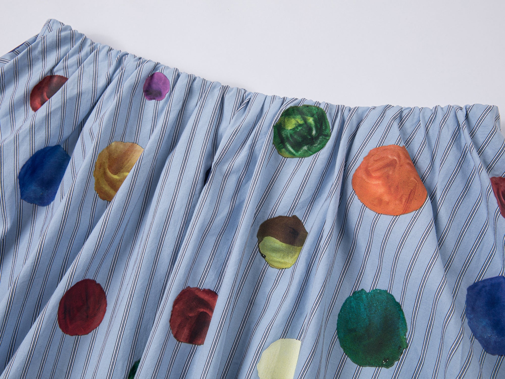 Painterly polka dot short skirt