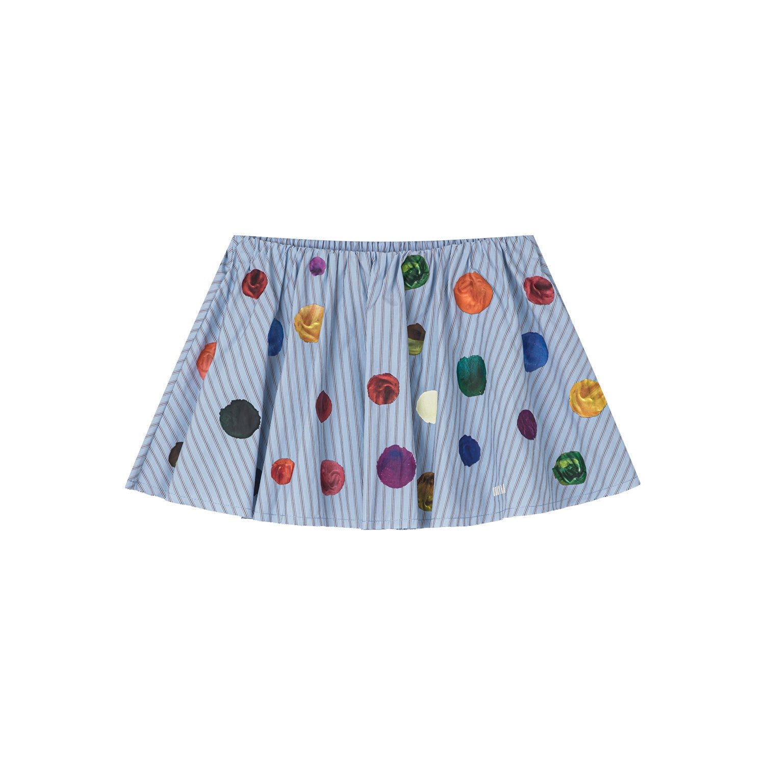 Painterly polka dot short skirt