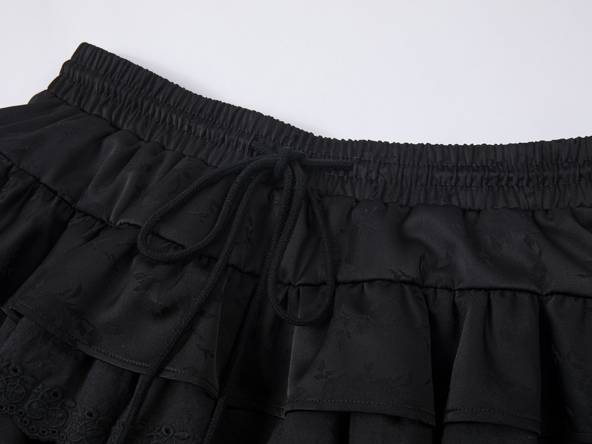 Layered jacquard tiered skirt