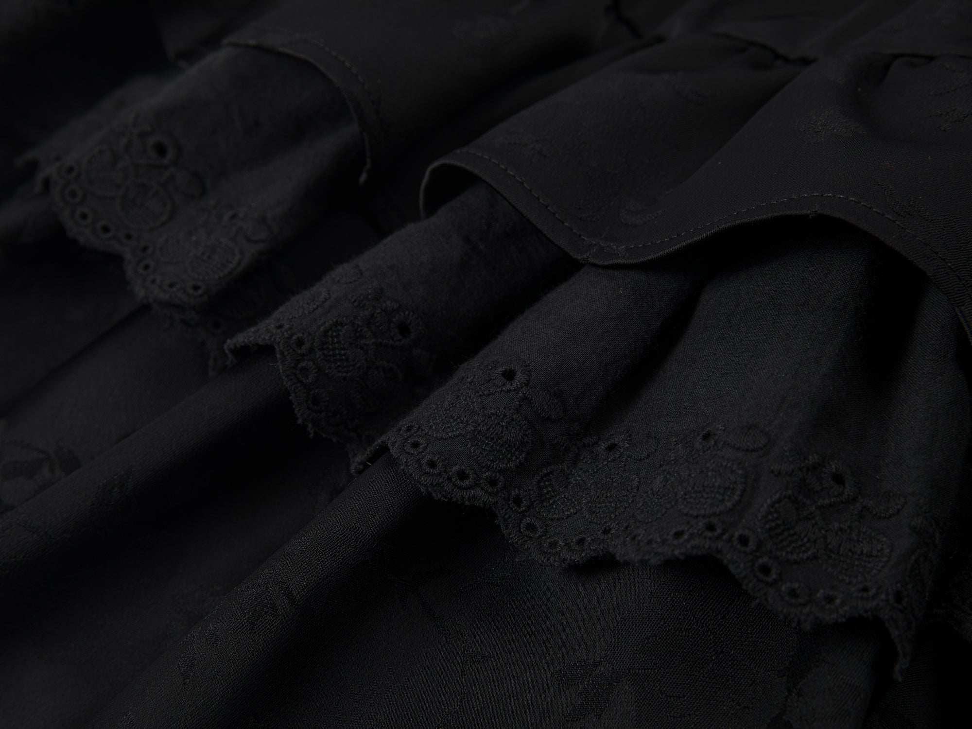 Layered jacquard tiered skirt