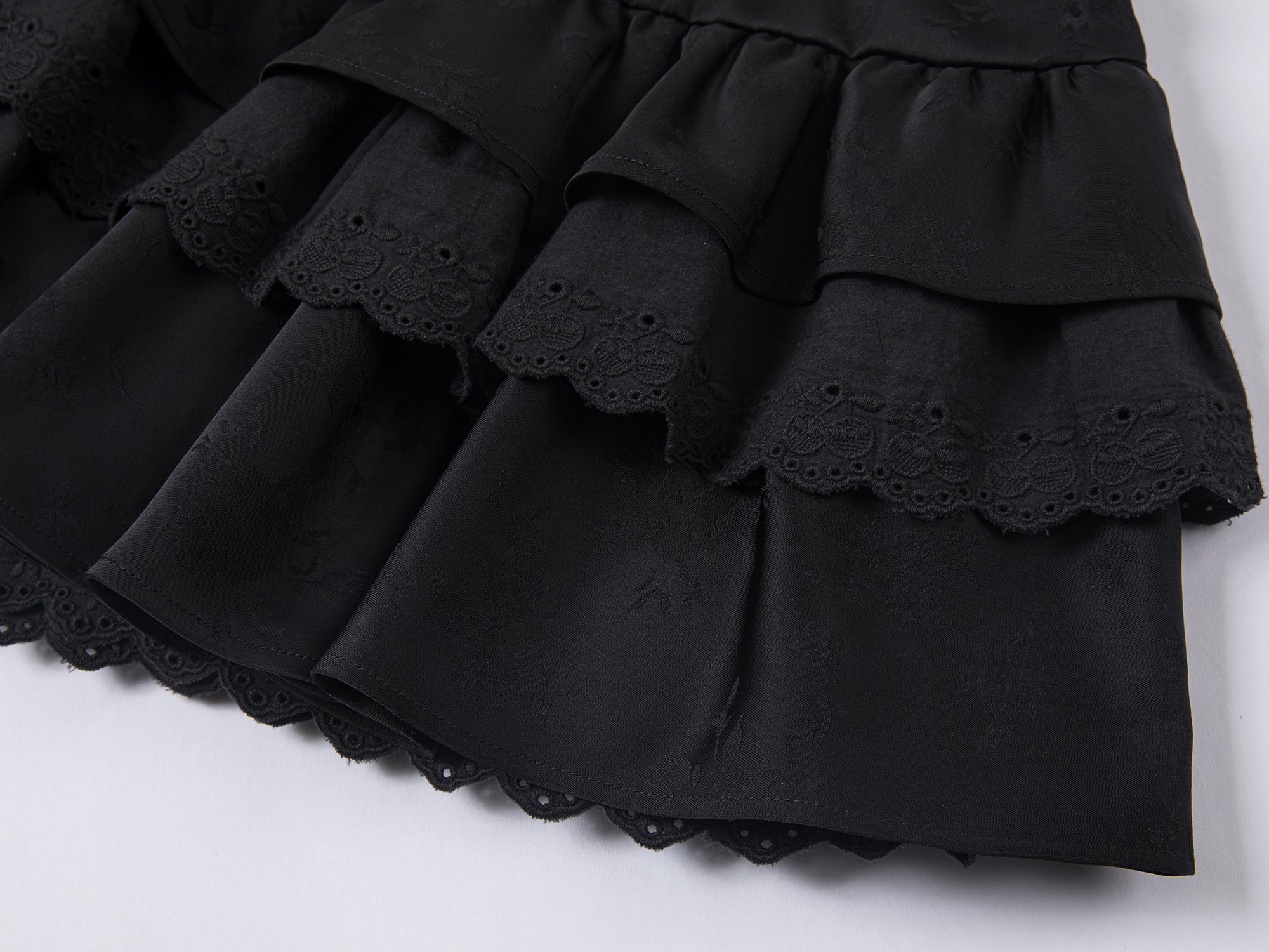 Layered jacquard tiered skirt