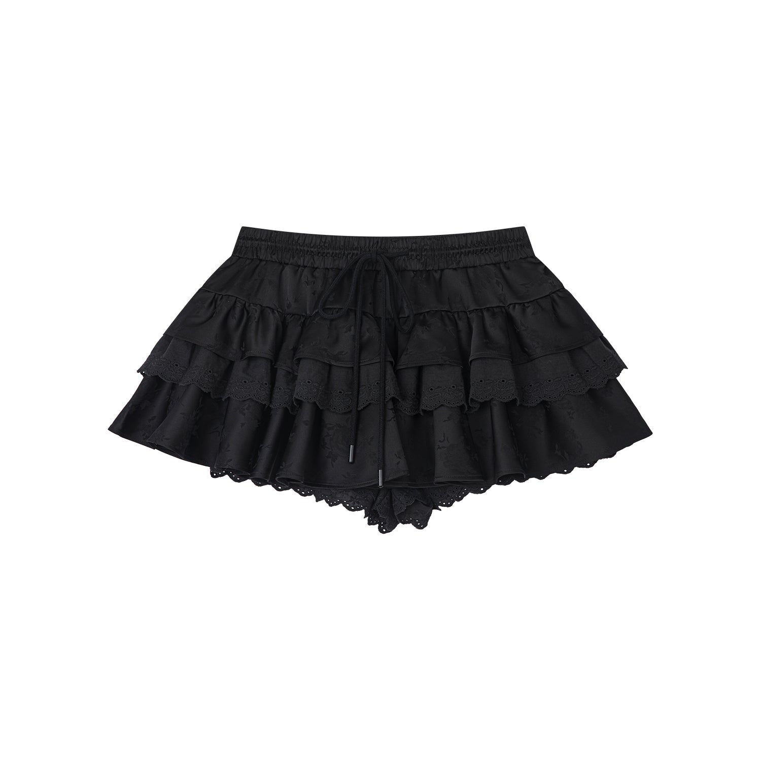 Layered jacquard tiered skirt