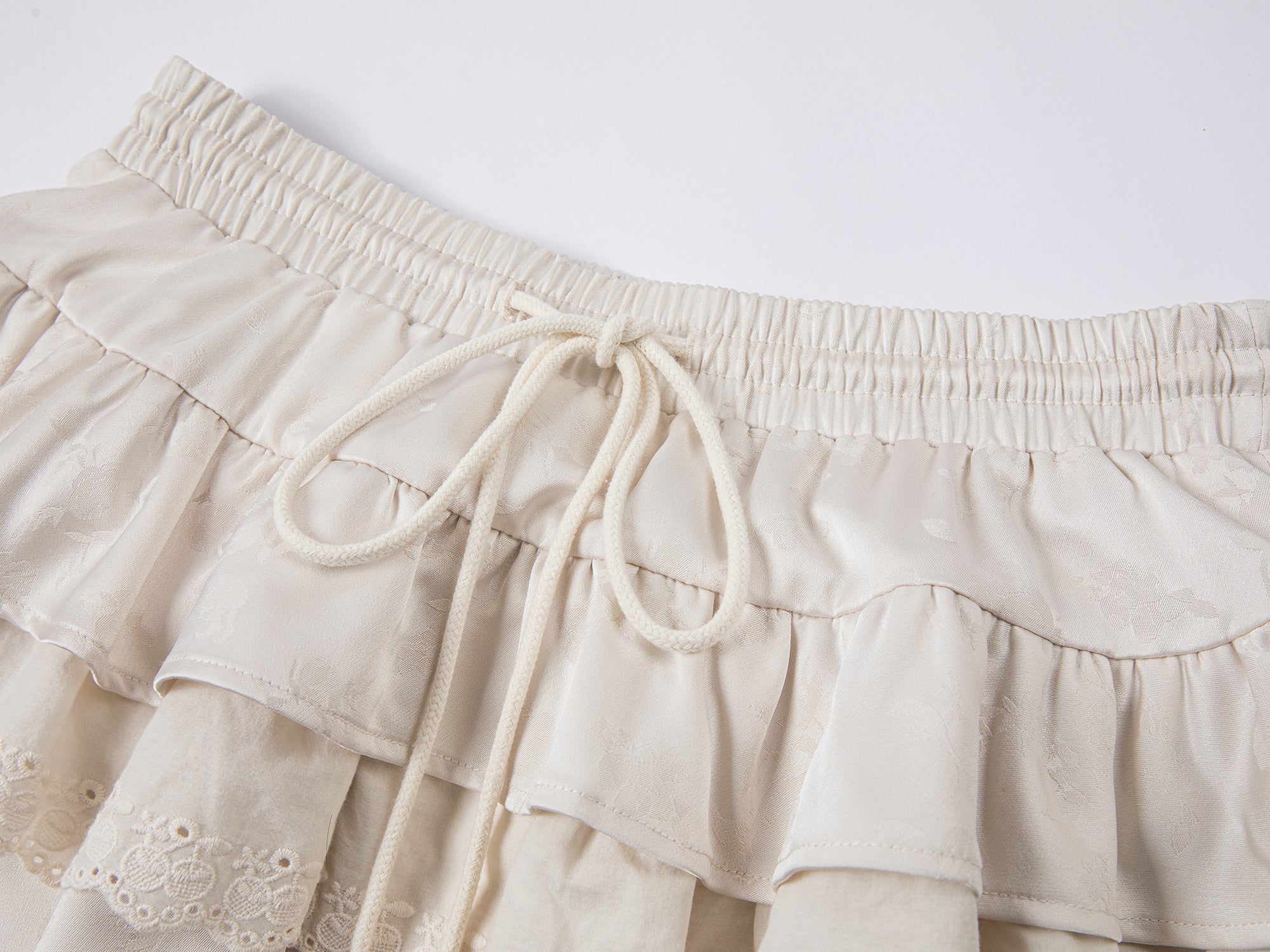 Layered jacquard tiered skirt