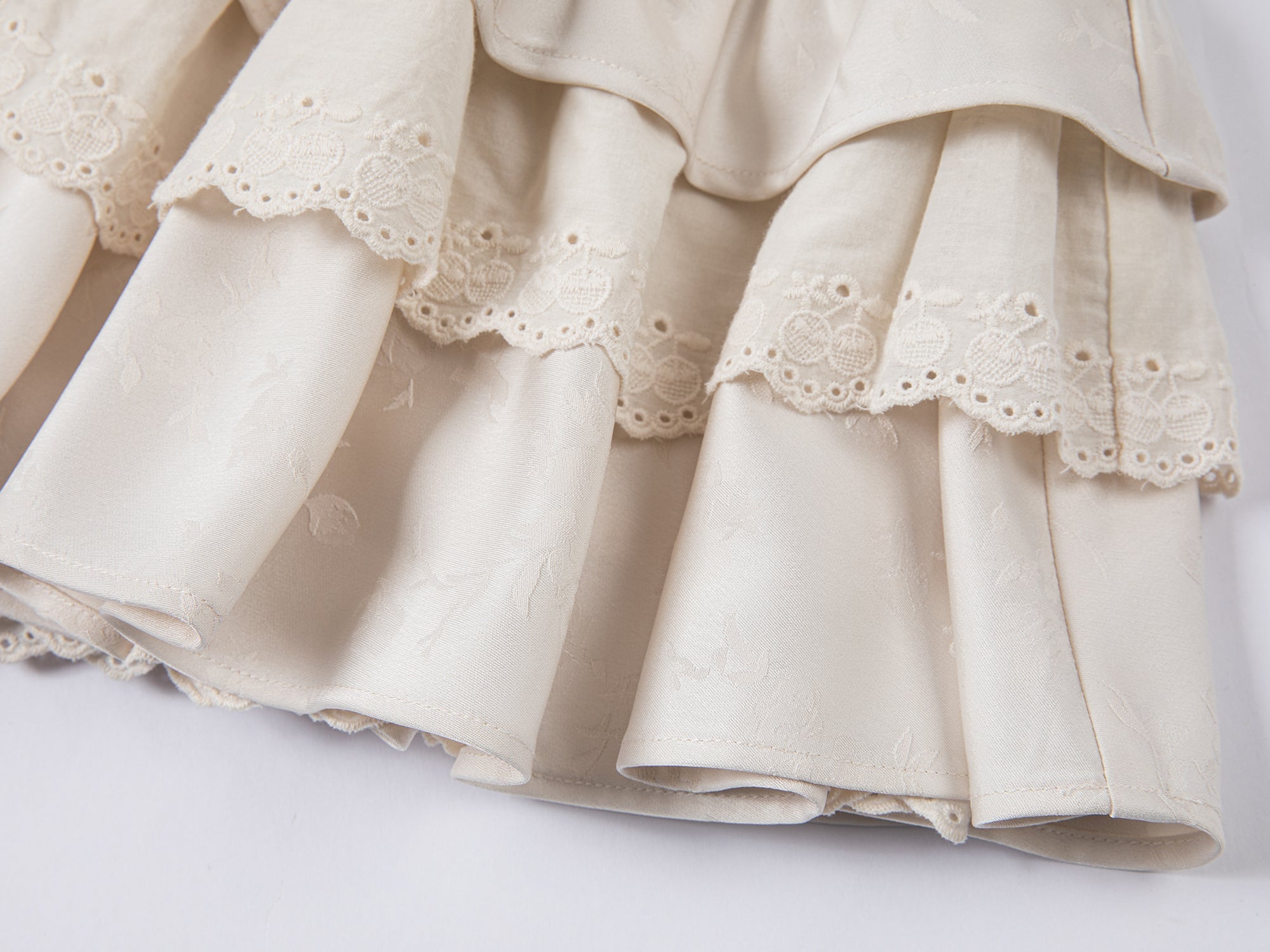 Layered jacquard tiered skirt