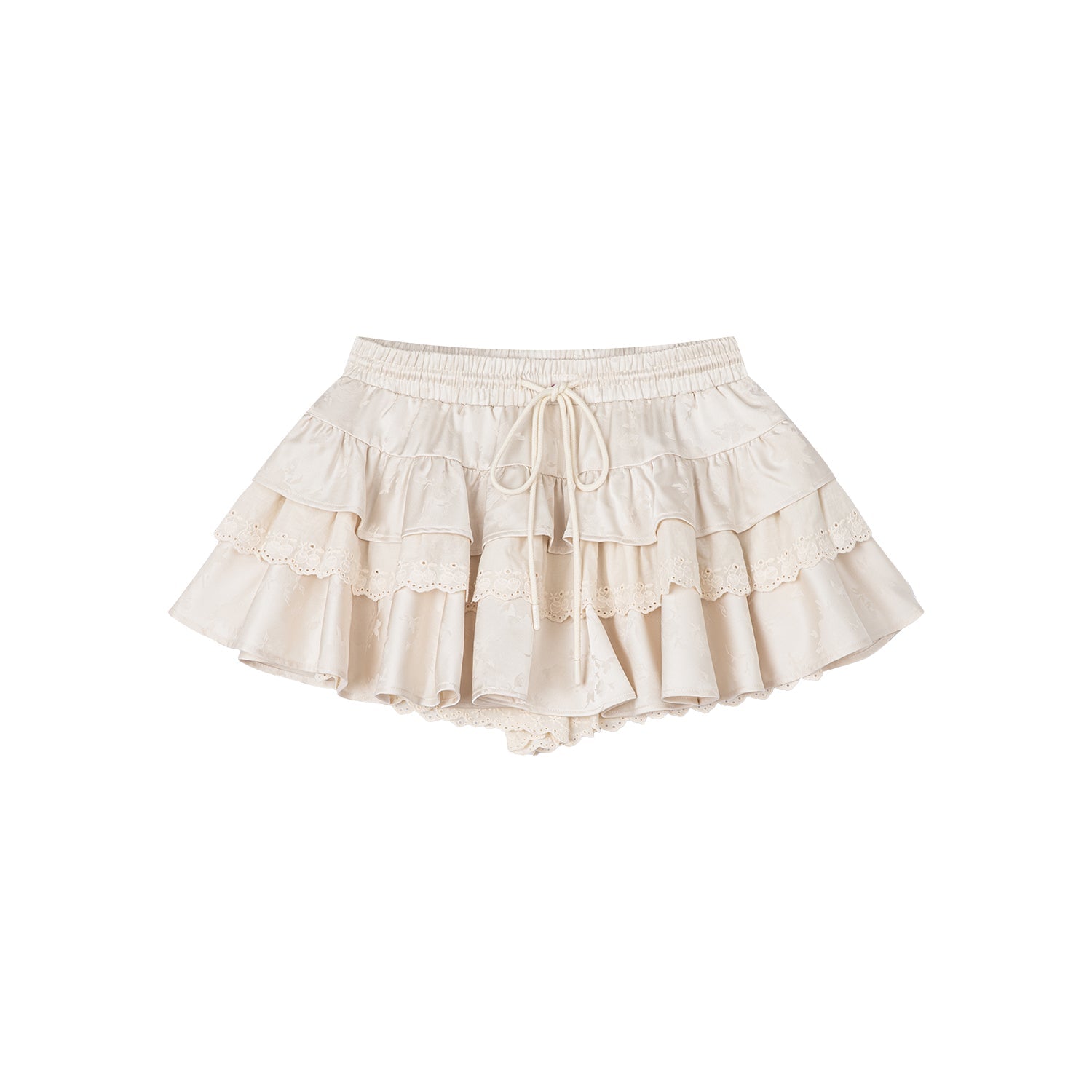 Layered jacquard tiered skirt